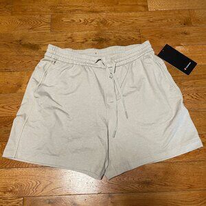 NWT Lululemon Soft Jersey Short 5" Size L Heathered Beige HMVT/HDBO